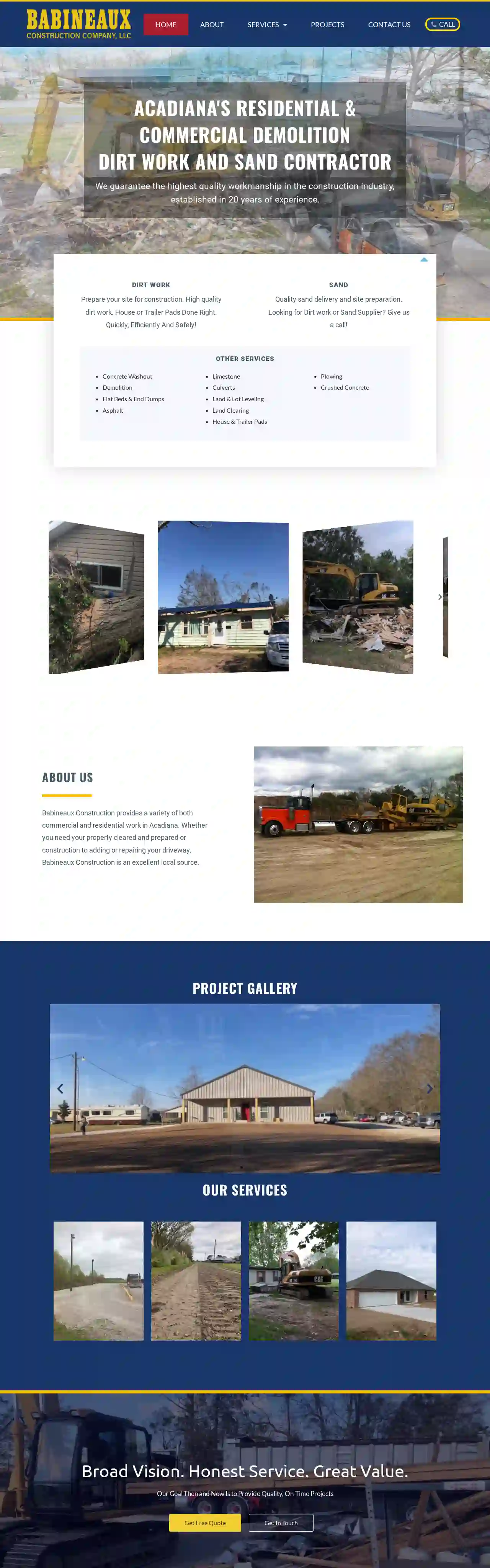 Babineaux Construction - Dirt Work, Demolition Service, Dump Truck, Land Clearing