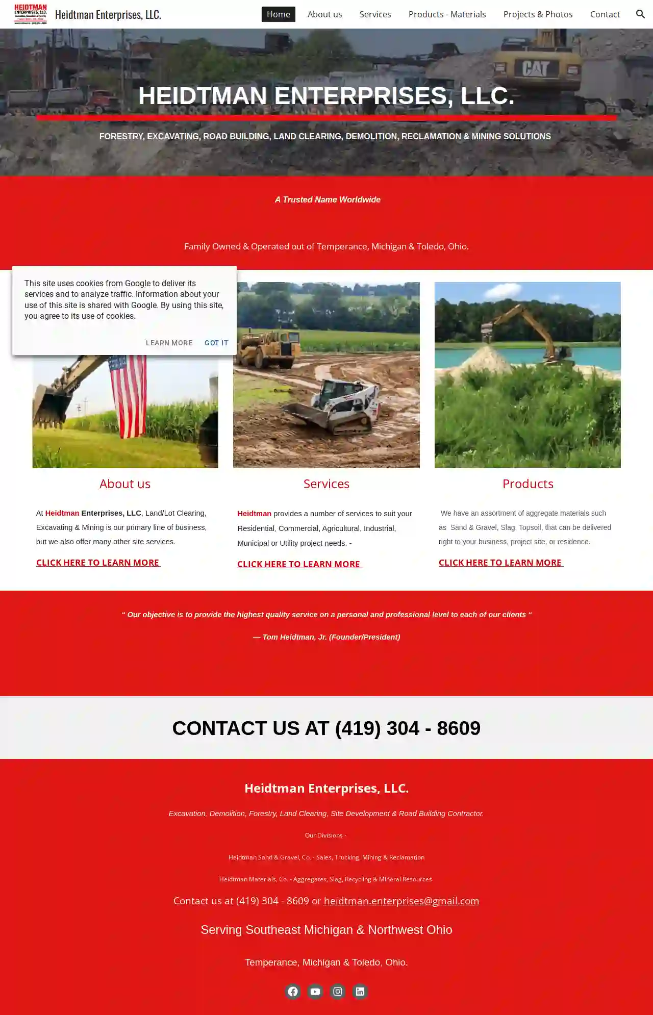 Heidtman Enterprises, LLC. — Excavation, Demolition, Forestry, Land Clearing, Road Building, Sand & Gravel