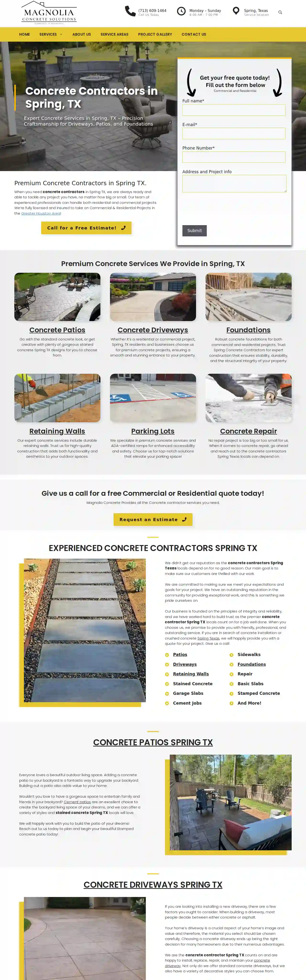 Magnolia Concrete Contractors | Spring