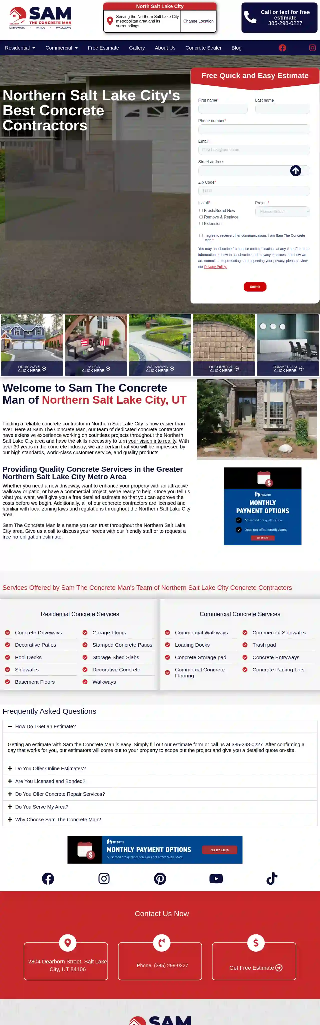 Sam The Concrete Man North Salt Lake City