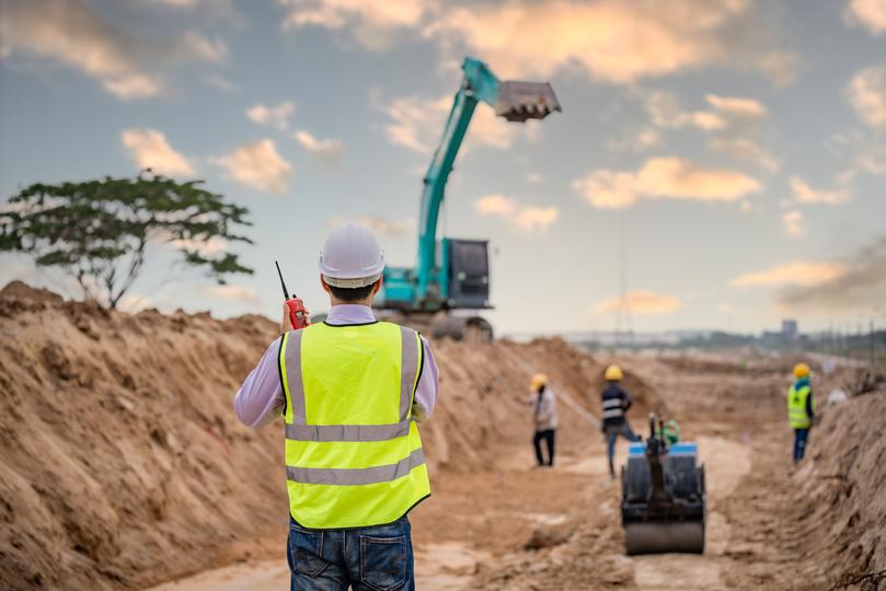 Excavator on a construction site