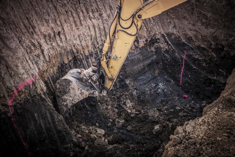 Excavator on a construction site