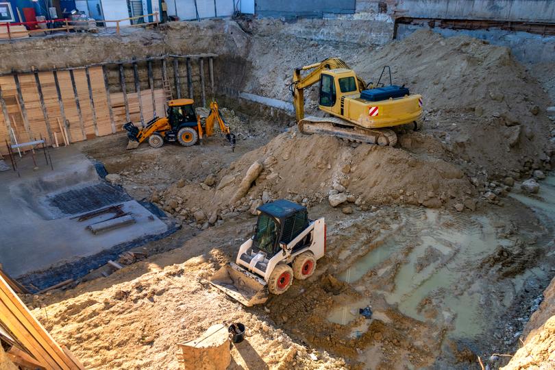 Excavator on a construction site