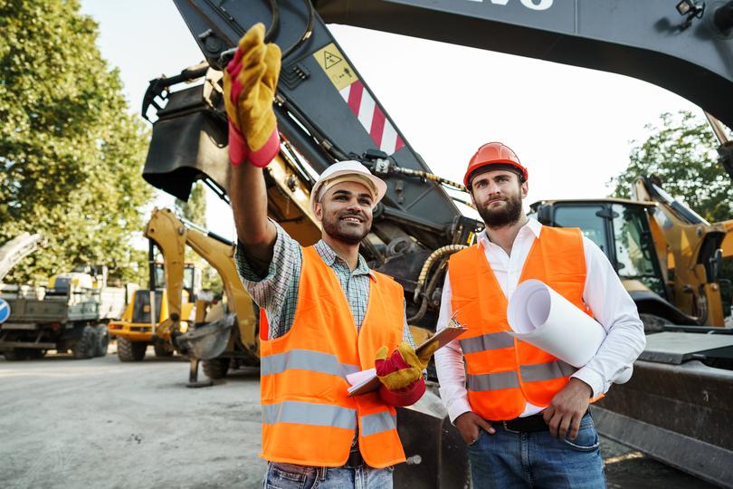 Excavator on a construction site